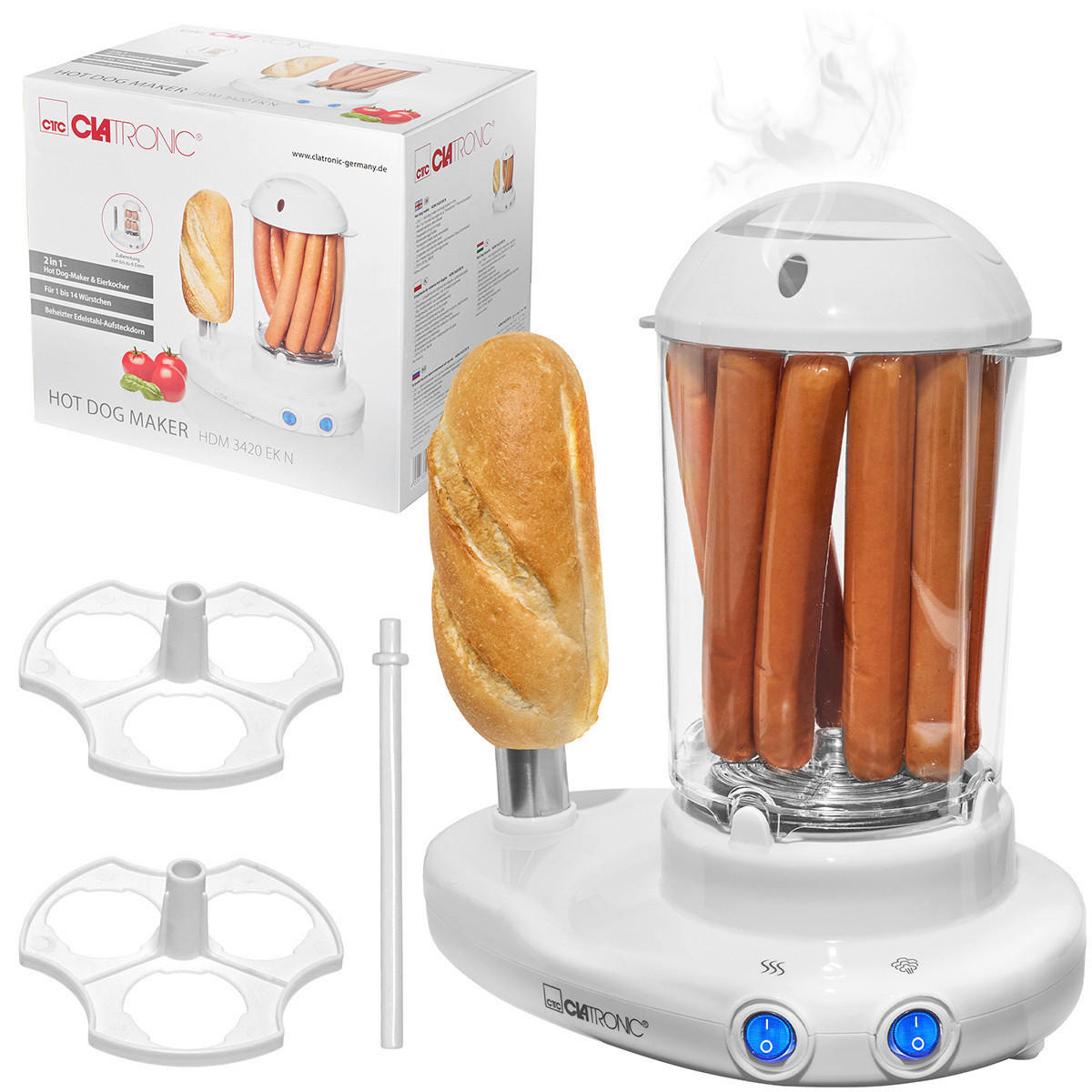 HOTDOG-MASCHINE  - Weiß, LIFESTYLE, Kunststoff (24/27/16cm) - Clatronic