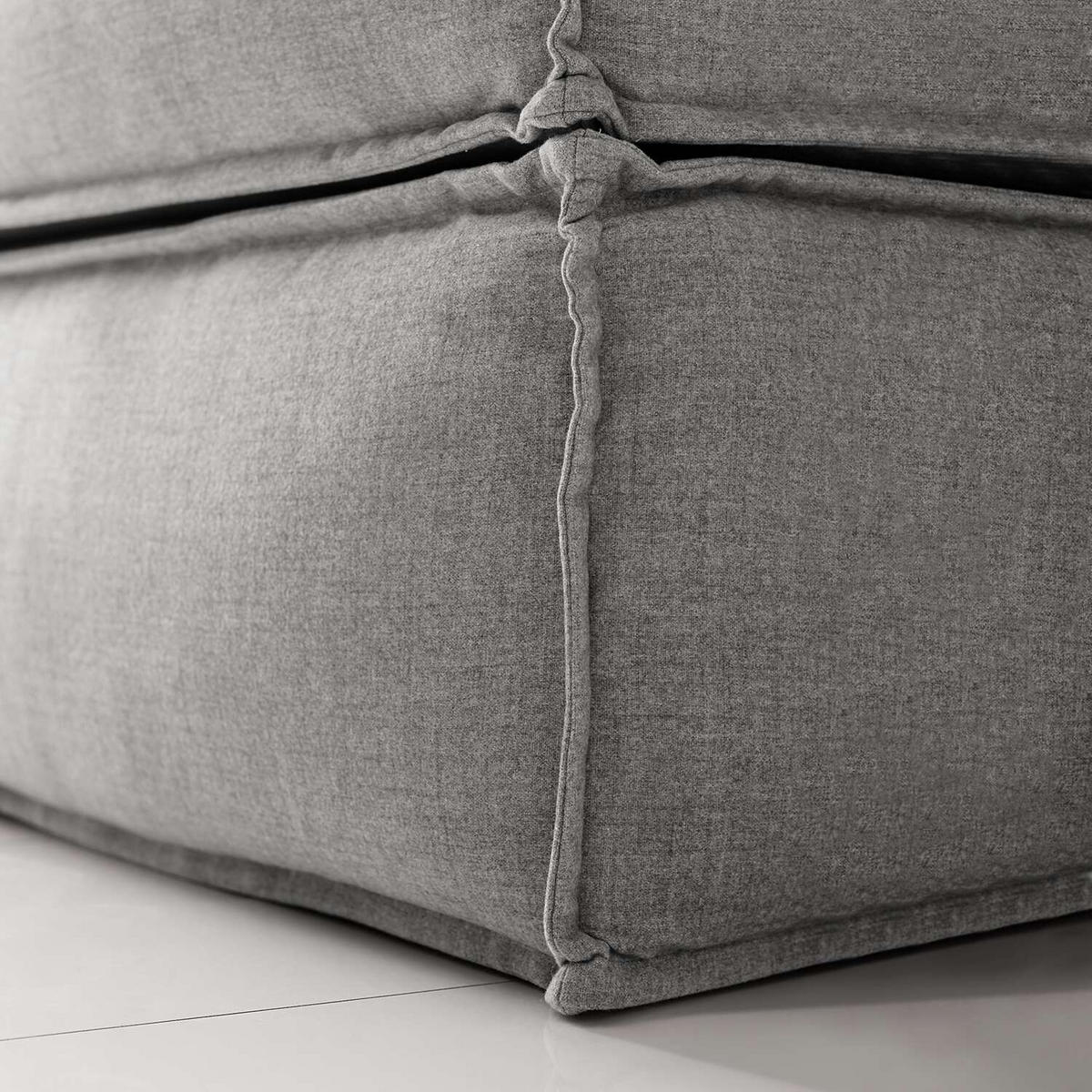 BOXSPRINGBETT 140/200 cm  in Hellgrau  - Hellgrau/Schwarz, Design, Textil (140/200cm) - home24