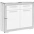 SCHUHSCHRANK Hochglanz Eichefarben, Weiß - Eichefarben/Alufarben, Basics, Holzwerkstoff/Kunststoff (118,6/96,9/36,3cm) - CARRYHOME