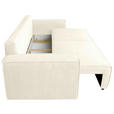 SCHLAFSOFA Cord Creme  - Creme/Schwarz, KONVENTIONELL, Kunststoff/Textil (240/89/100cm) - Carryhome
