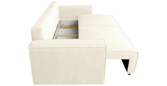 SCHLAFSOFA Cord Creme - Creme/Schwarz, KONVENTIONELL, Kunststoff/Textil (240/89/100cm) - Carryhome
