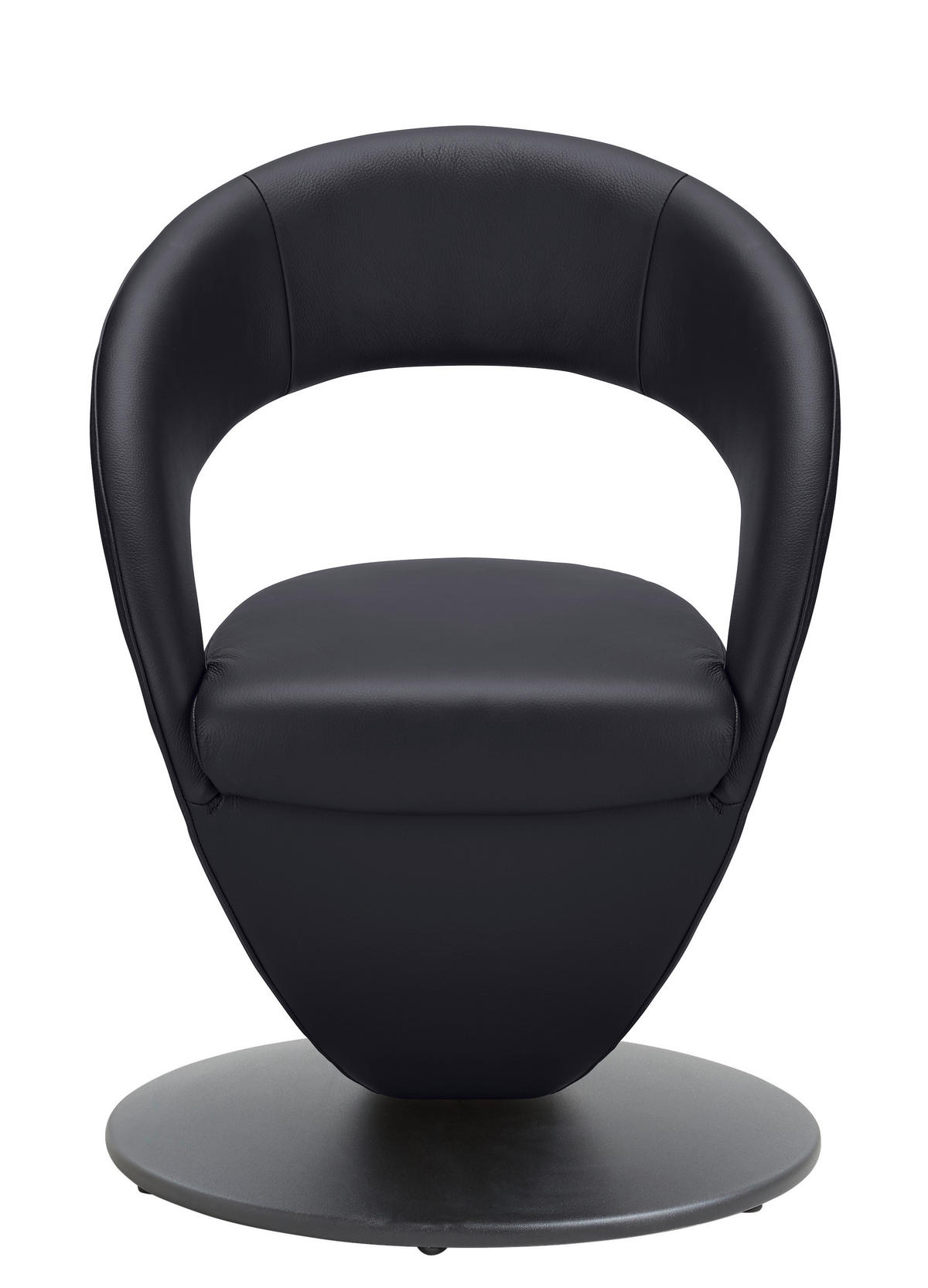 STUHL drehbar - Schwarz, Design, Textil/Metall (62/86/61cm) - Moderano