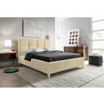 POLSTERBETT 180/220 cm  in Beige  - Beige/Buchefarben, KONVENTIONELL, Holz/Textil (180/220cm) - Carryhome