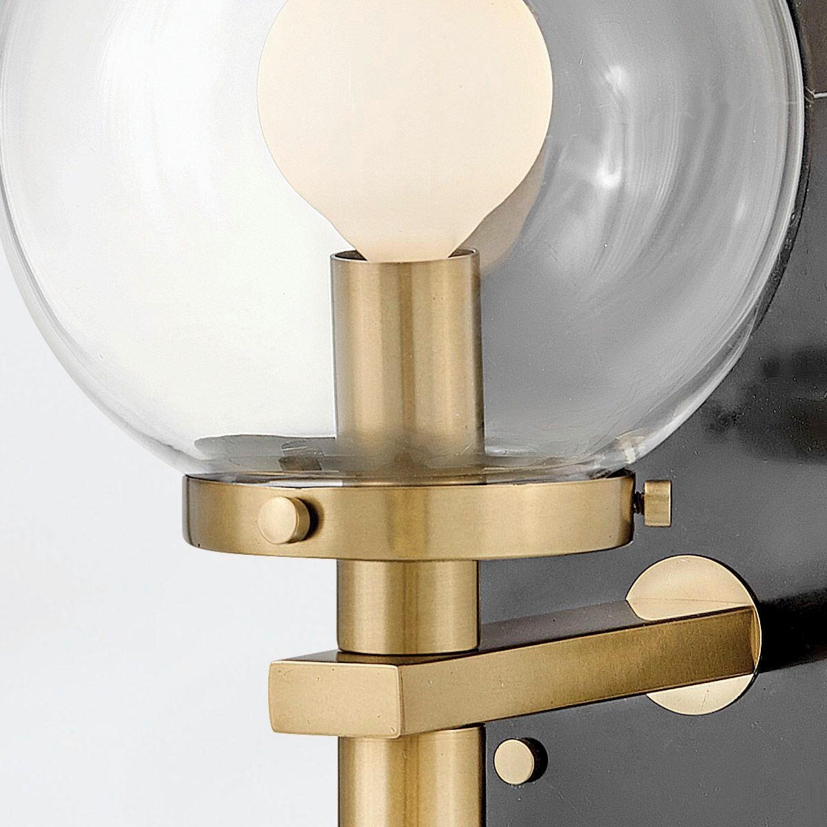 WANDLEUCHTE Gilda  41,4/14/20,3 cm  - Messingfarben/Schwarz, KONVENTIONELL, Glas/Metall (41,4/14/20,3cm) - Elstead Lighting