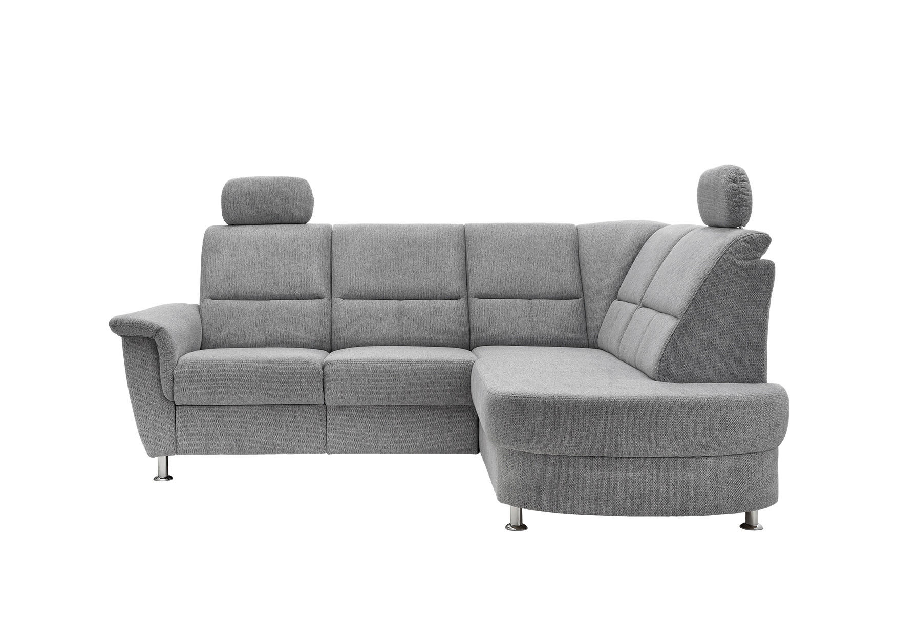 ECKSOFA in Chenille Silberfarben  - Chromfarben/Silberfarben, Konventionell, Textil/Metall (231/184cm) - Livetastic