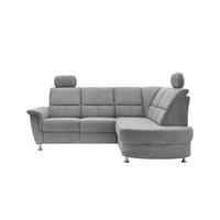 ECKSOFA in Chenille Silberfarben  231/184 cm  - Chromfarben/Silberfarben, KONVENTIONELL, Textil/Metall (231/184cm) - Livetastic