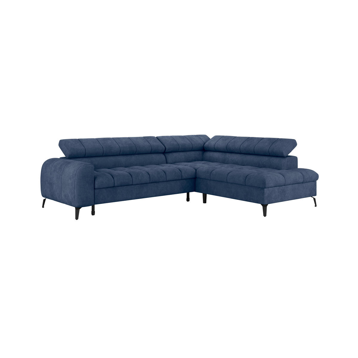 ECKSOFA in Blau  - Blau/Schwarz, Trend, Kunststoff/Textil (261/203cm) - Livetastic