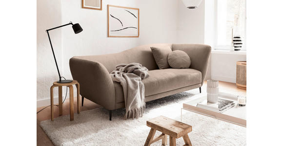 RÉCAMIERE Taupe Chenille Zierkissen, Rücken echt  - Taupe/Schwarz, KONVENTIONELL, Textil/Metall (224/70/97cm) - Hom`in