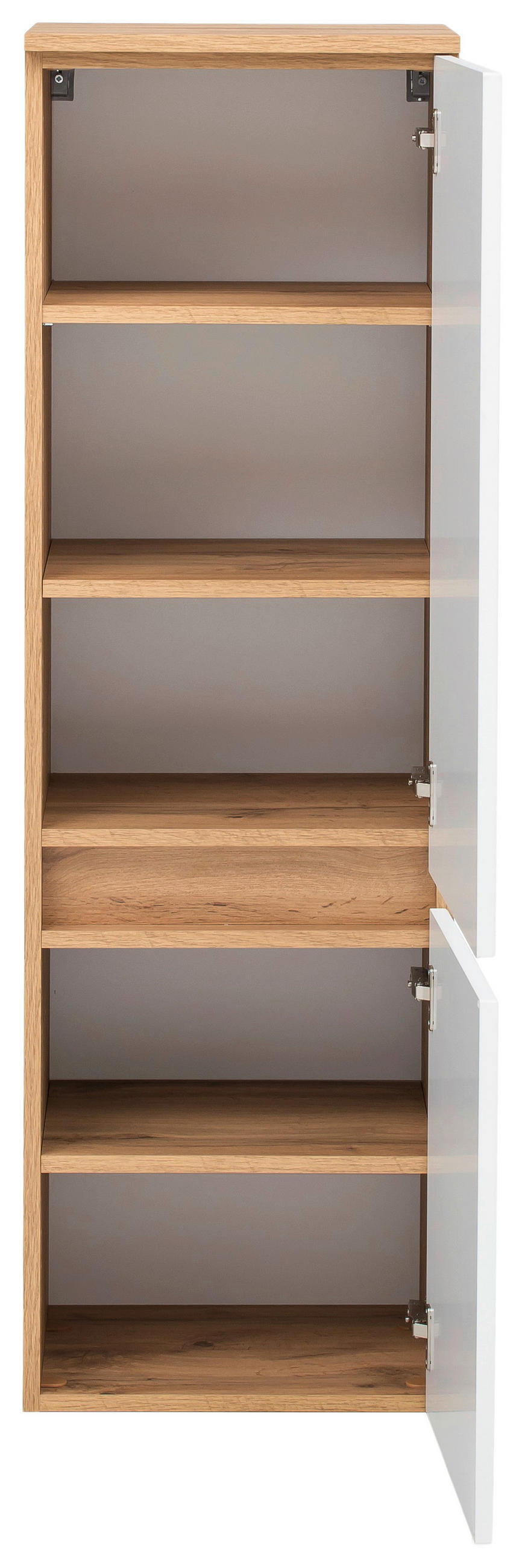 MIDISCHRANK 40/130/35 cm  - Eichefarben/Silberfarben, KONVENTIONELL, Holzwerkstoff/Kunststoff (40/130/35cm) - Held