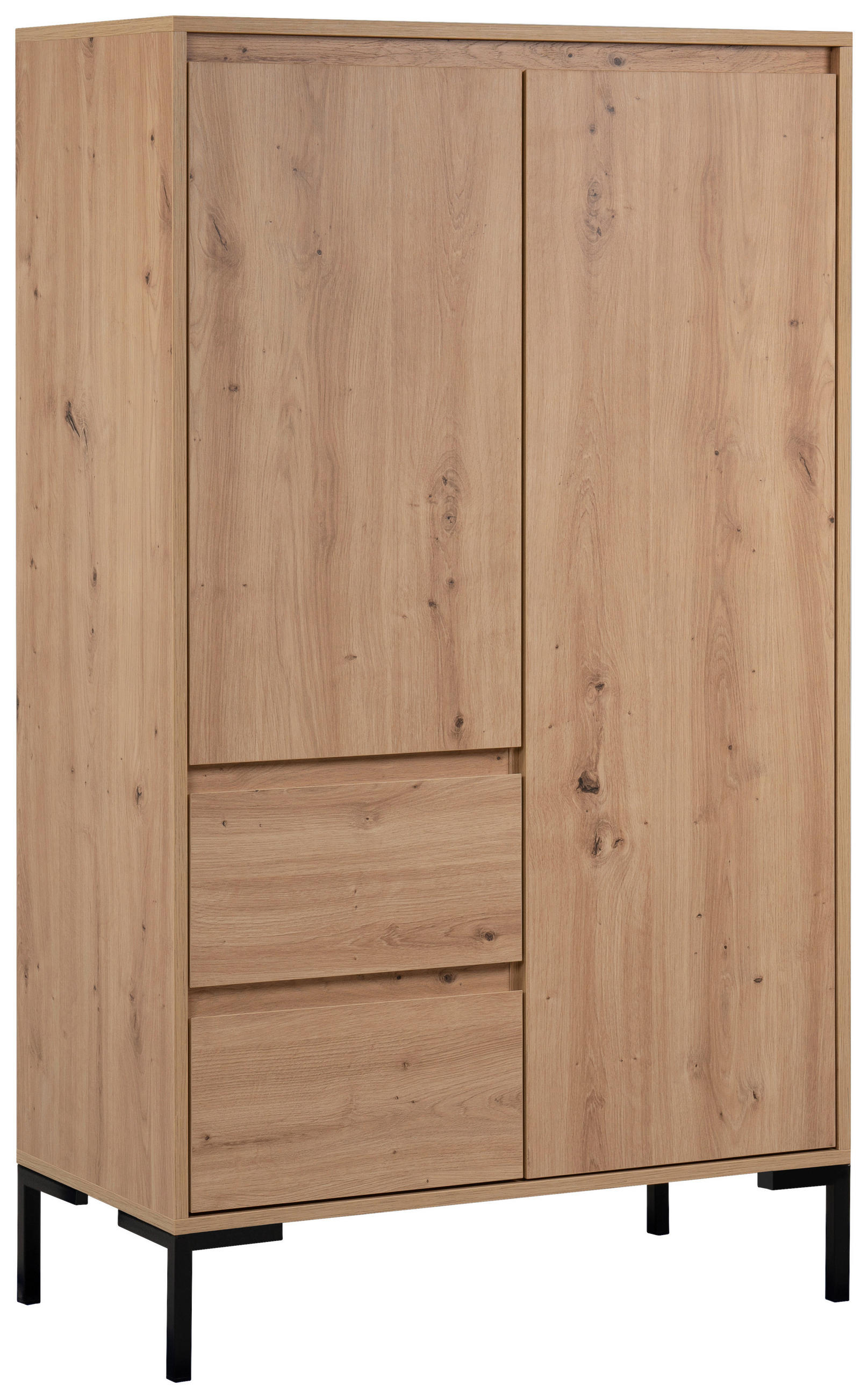 HIGHBOARD  in 81/139/40 cm  - Schwarz/Eiche Artisan, Design, Holzwerkstoff/Metall (81/139/40cm) - MID.YOU