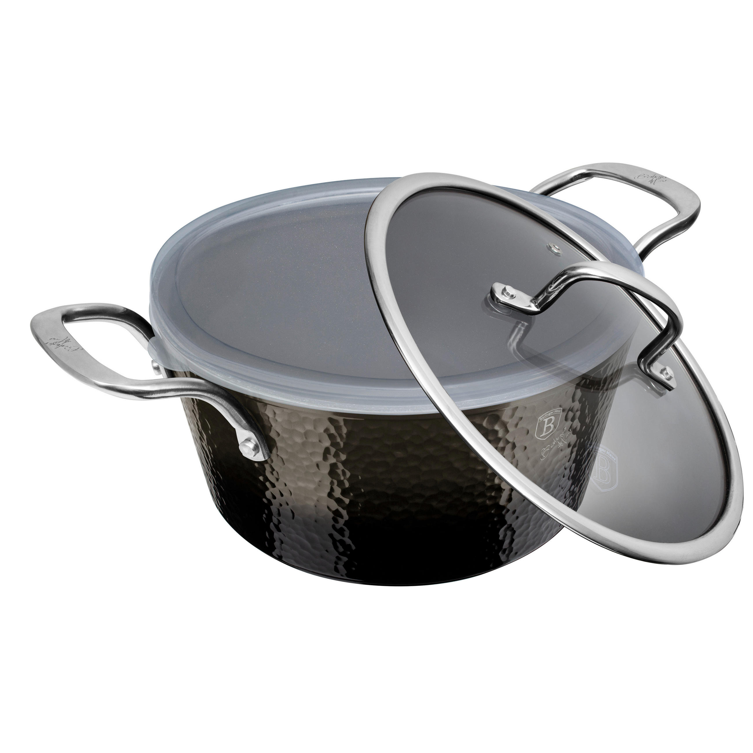 LONAC ZA UKUHAVANJE  4,1 l  Shine Basalt Collection  - prozirno/crna, Basics, staklo/metal (24/11,8cm) - Berlinger Haus