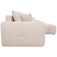 ECKSOFA  in Velours Creme  298/168 cm  - Creme/Schwarz, KONVENTIONELL, Kunststoff/Textil (298/168cm) - Carryhome