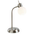 LED-TISCHLEUCHTE 13/13/30 cm - Weiß/Nickelfarben, Basics, Glas/Metall (13/13/30cm) - Novel
