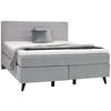 BOXSPRINGBETT 180/200 cm  in Hellgrau  - Hellgrau/Schwarz, Konventionell, Holz/Textil (180/200cm) - Voleo