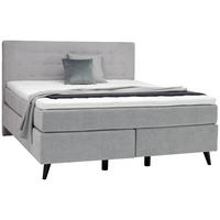 BOXSPRINGBETT 180/200 cm  in Hellgrau  - Hellgrau/Schwarz, Konventionell, Holz/Textil (180/200cm) - Voleo