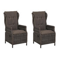 GARTENSESSEL-SET Stahl Grau  - Grau, KONVENTIONELL, Kunststoff/Textil (58/108/69,5cm) - Gardenson