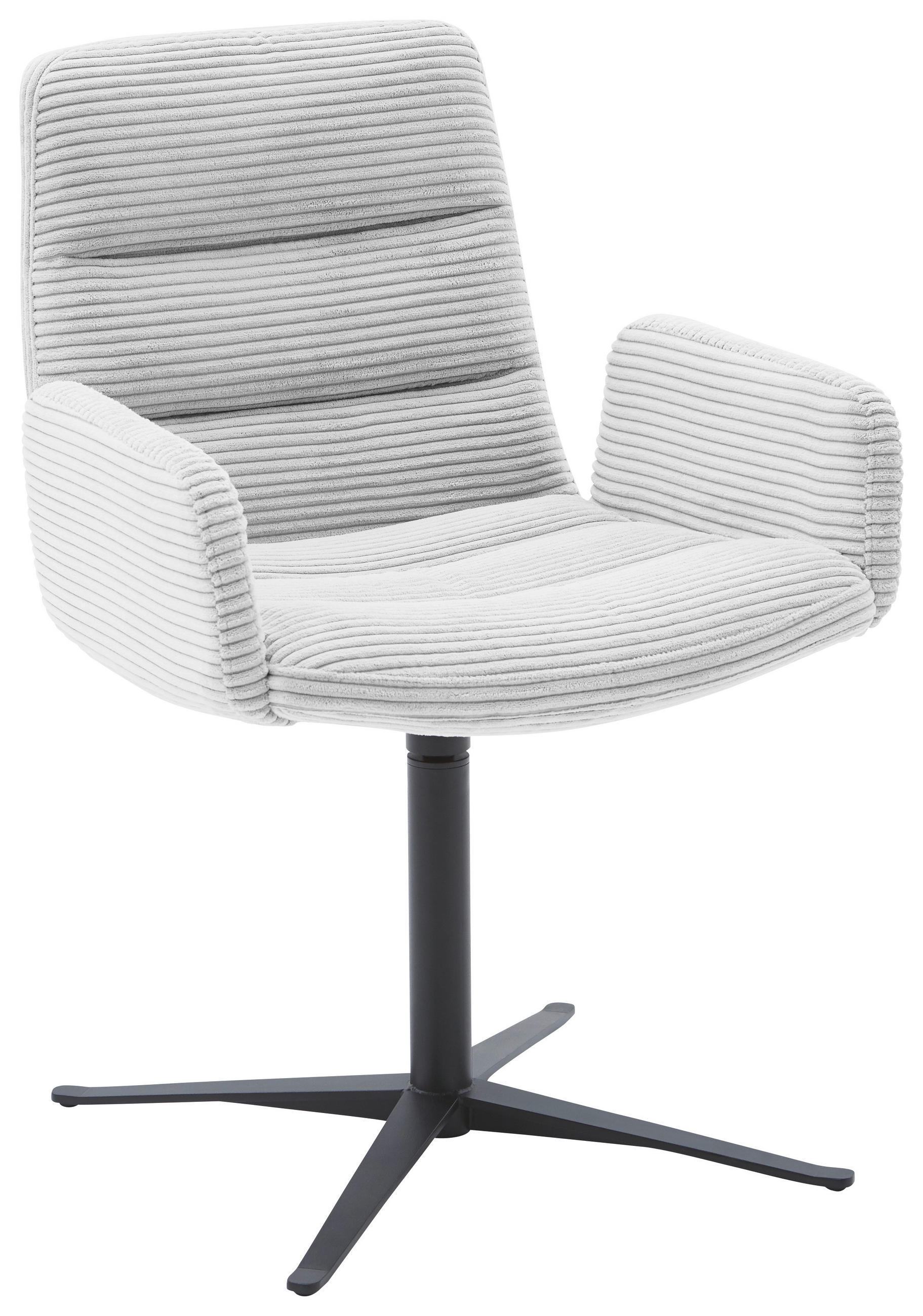 ARMLEHNSTUHL  in Cord  - Grauweiß/Schwarz, Design, Textil/Metall (61/88/66cm) - Dieter Knoll