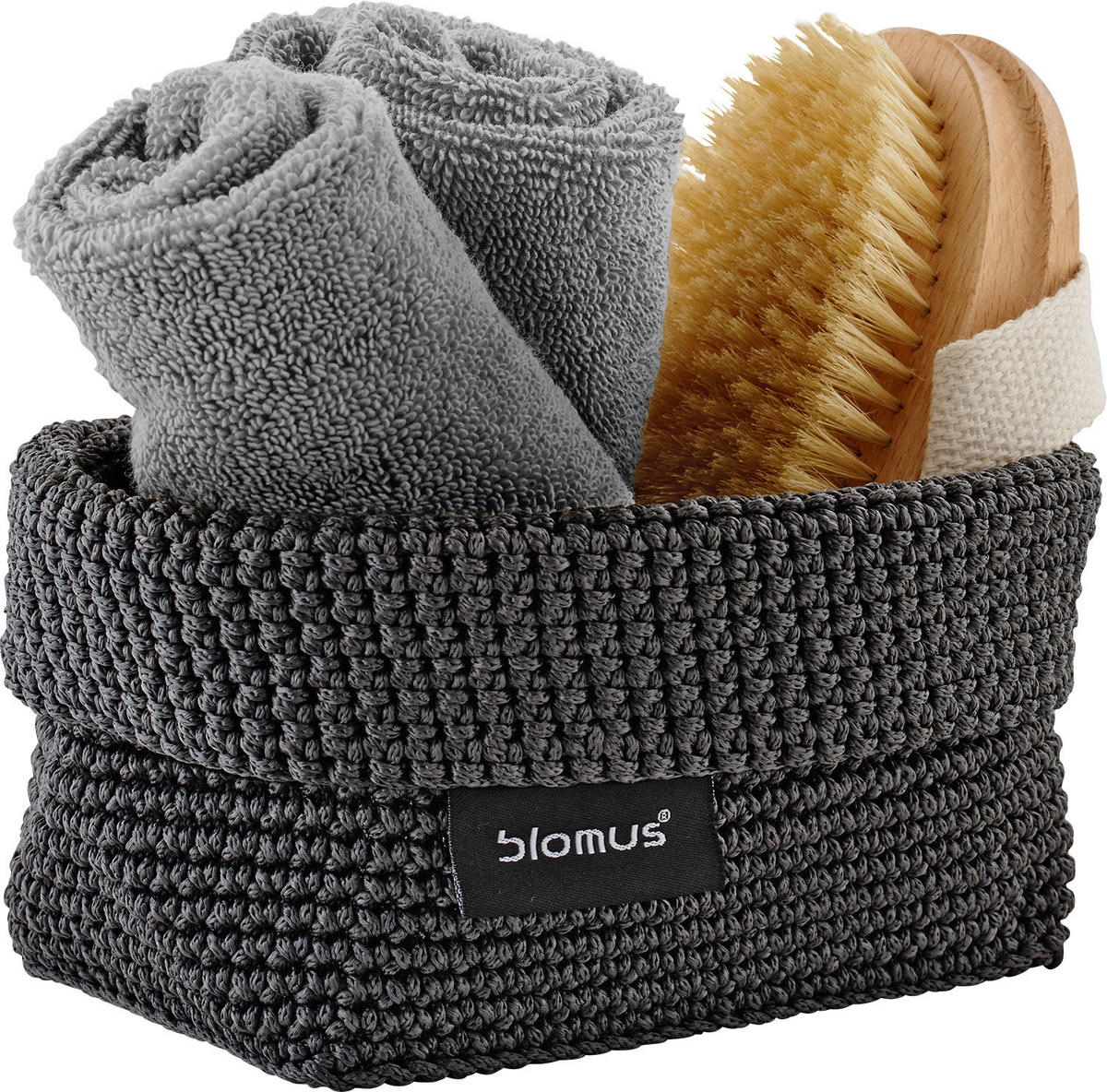 AUFBEWAHRUNGSKÖRBCHEN  - Anthrazit, Basics, Textil (10/9/15cm) - Blomus