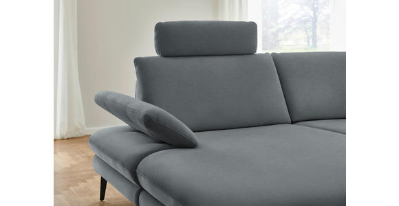 WOHNLANDSCHAFT  in Chenille, Flachgewebe Dunkelgrau  - Dunkelgrau/Schwarz, Design, Textil/Metall (180/344/208cm) - Dieter Knoll