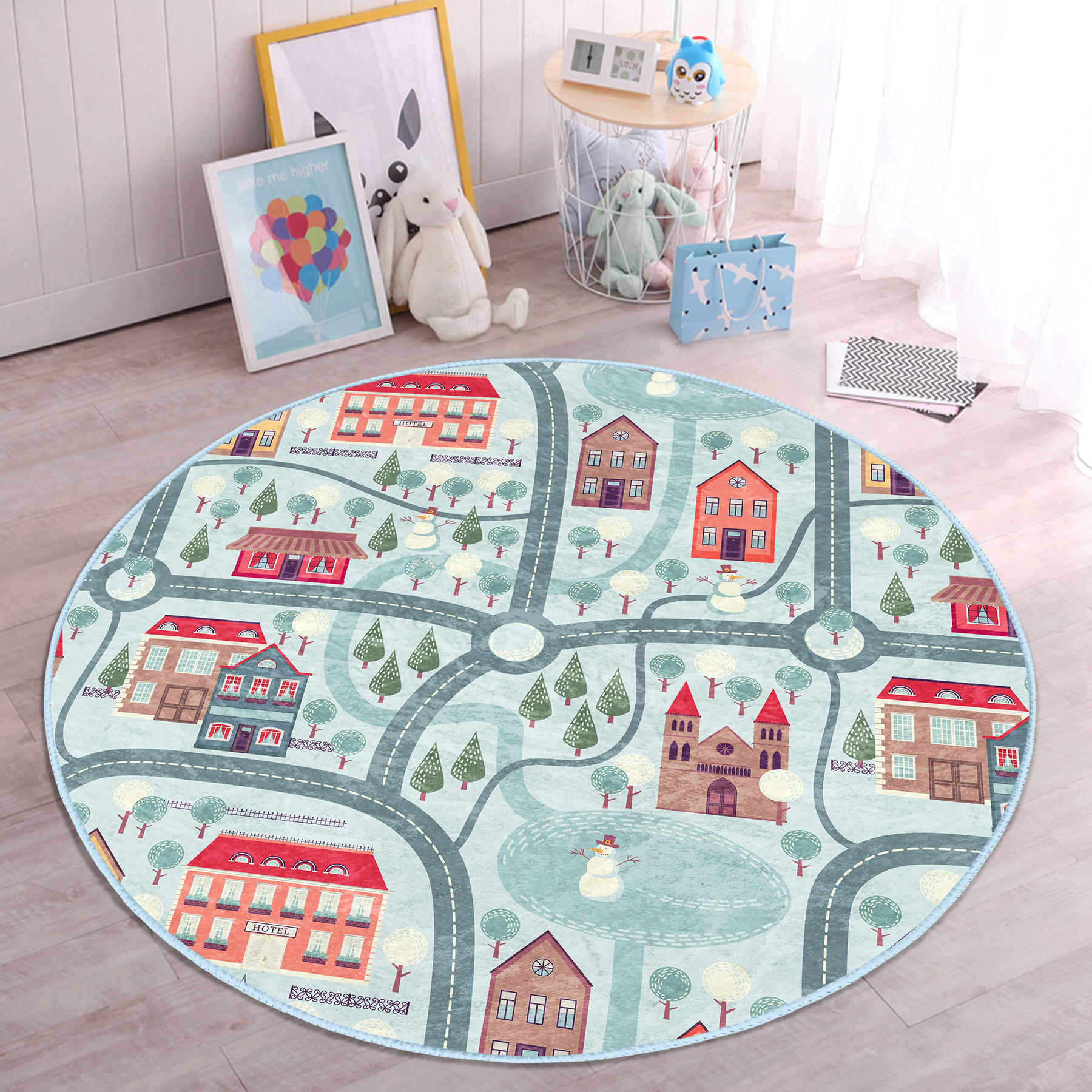 KINDERTEPPICH  Wohnzimmer 180/180 cm Multicolor rund  - Multicolor, Basics, Textil (180/180cm)