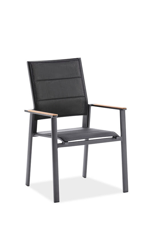 STAPELSESSEL Aluminium Schwarz  - Anthrazit/Schwarz, Design, Holz/Textil (62/96/63cm)