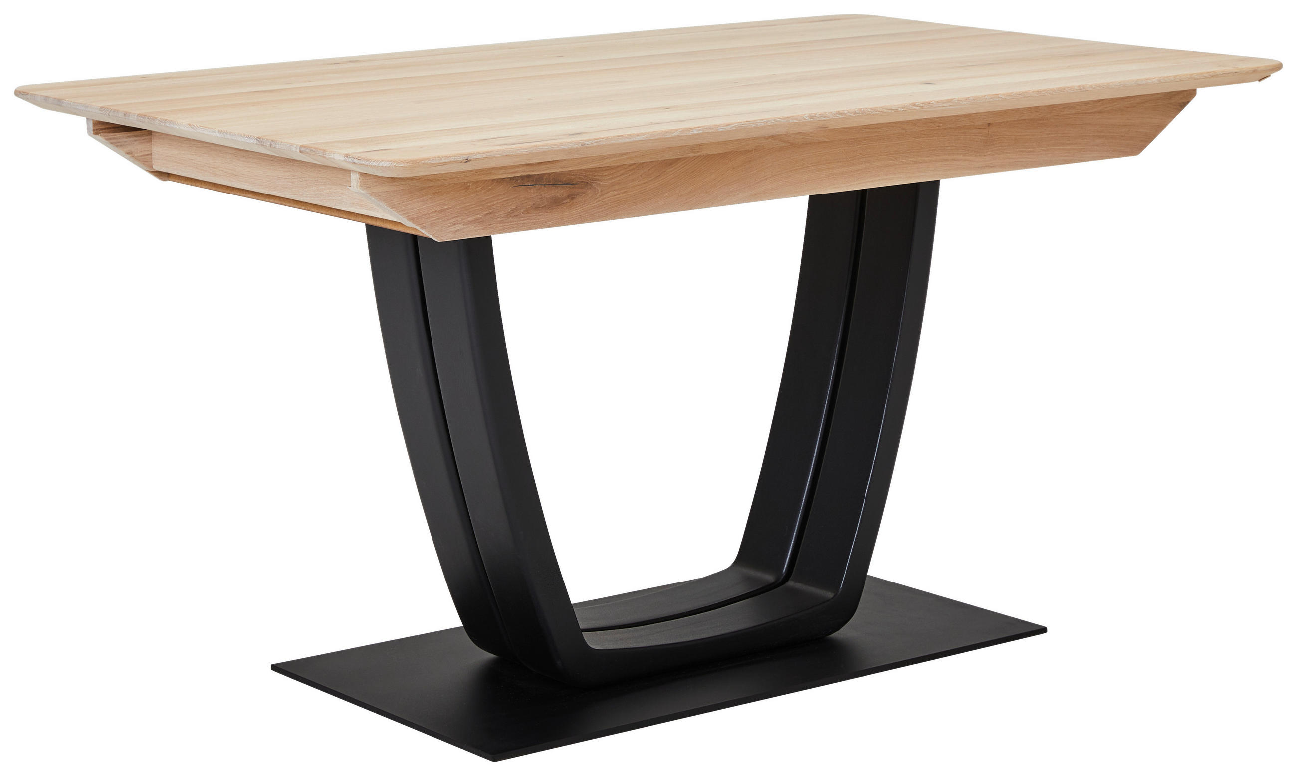 ESSTISCH Schwarz, Eiche Bianco rechteckig  ausziehbar  - Eiche Bianco/Schwarz, KONVENTIONELL, Holz (140-190/90/75cm) - Venda