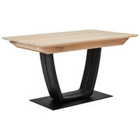 ESSTISCH Schwarz, Eiche Bianco rechteckig  ausziehbar  - Eiche Bianco/Schwarz, KONVENTIONELL, Holz (140-190/90/75cm) - Venda