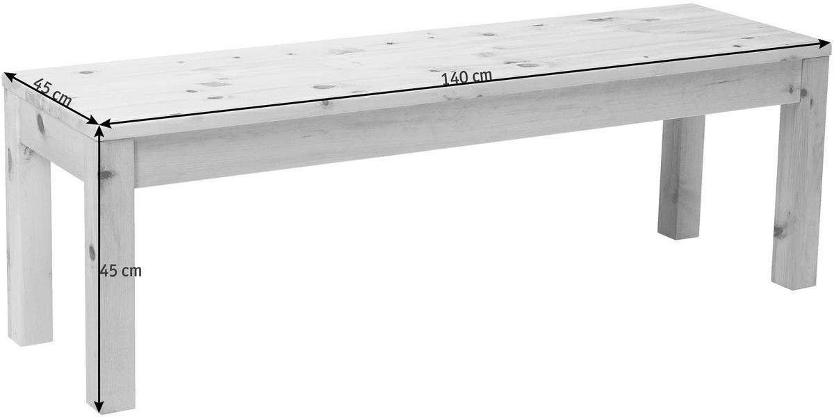 BANC in Holz Zirbelkieferfarben  - Zirbelkieferfarben, Natur, Holz (140/45/40cm) - Linea Natura