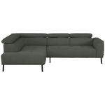 ECKSOFA in Struktur Grau  205/280 cm  - Schwarz/Grau, Design, Textil/Metall (205/280cm) - Xora