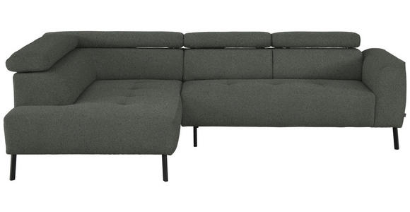 ECKSOFA in Struktur Grau 205/280 cm - Schwarz/Grau, Design, Textil/Metall (205/280cm) - Xora