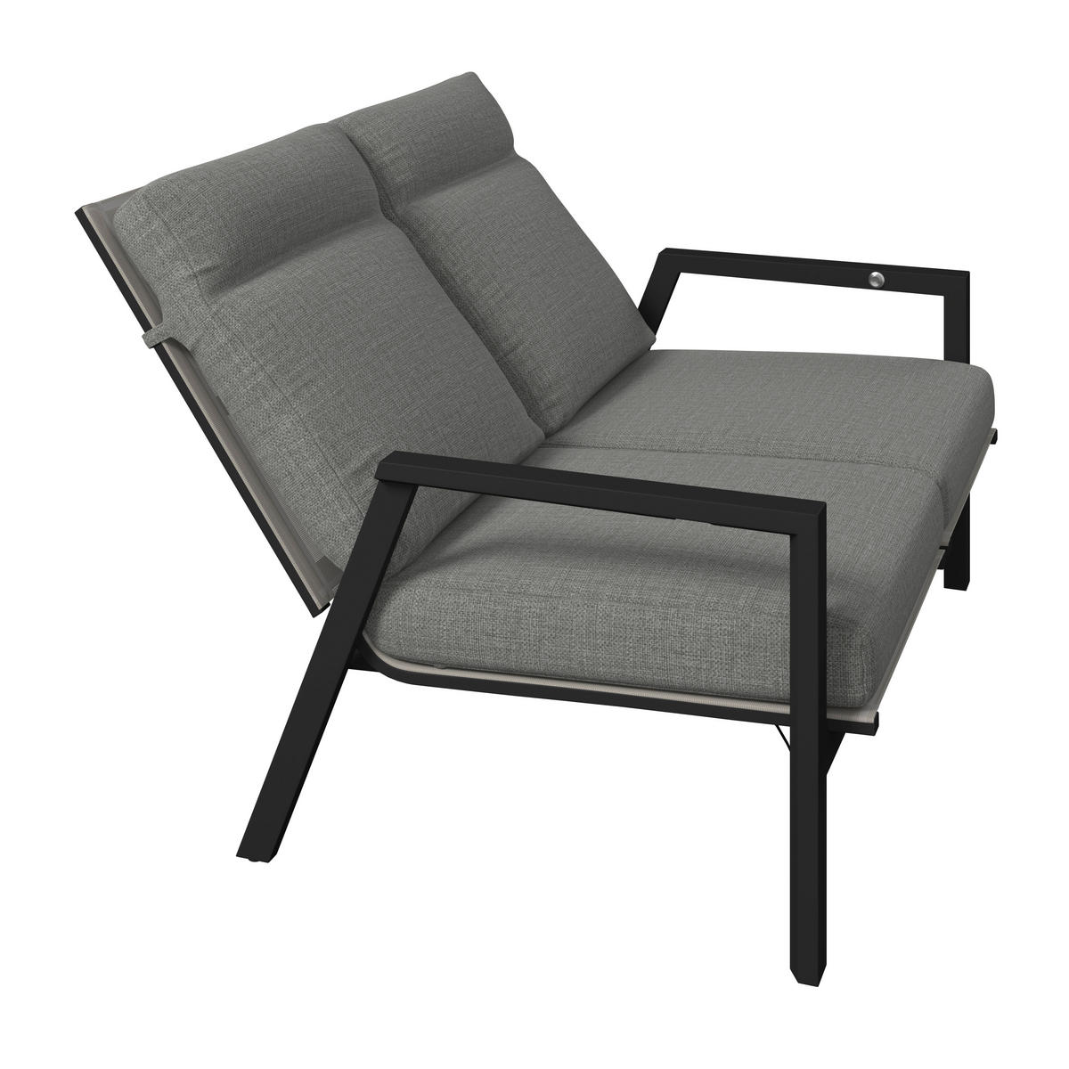 2-SITZER-BANK 134/97/87 cm  Aluminium  - Anthrazit/Grau, Design, Textil/Metall (134/97/87cm) - Amatio