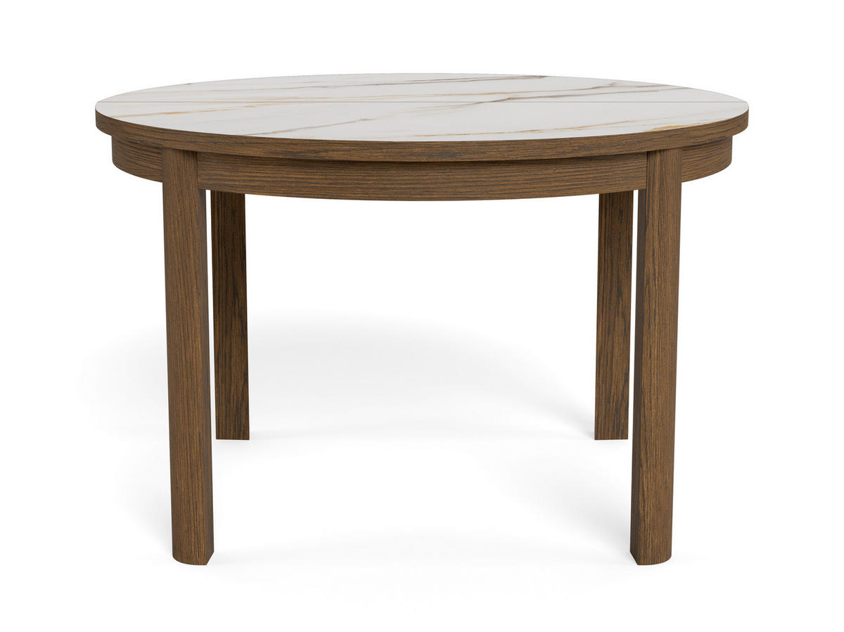 ESSTISCH in Keramik, Holzwerkstoff 120/120/75 cm  - Beige/Braun, MODERN, Keramik/Holzwerkstoff (120/120/75cm) - MID.YOU