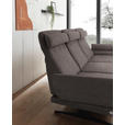 ECKSOFA  in Flachgewebe Greige  279-327/176-217 cm  - Greige/Schwarz, Design, Textil/Metall (279-327/176-217cm) - Dieter Knoll