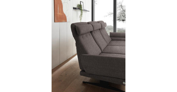 ECKSOFA  in Flachgewebe Greige  279-327/176-217 cm  - Greige/Schwarz, Design, Textil/Metall (279-327/176-217cm) - Dieter Knoll