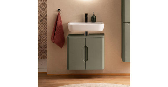 WASCHBECKENUNTERSCHRANK 61/53/35 cm  - Schilfgrün, KONVENTIONELL, Holzwerkstoff (61/53/35cm) - Xora