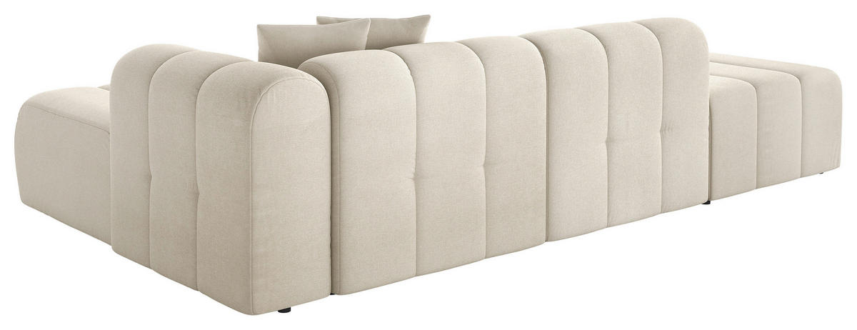 ECKSOFA Creme Webstoff Zierkissen  - Creme/Schwarz, LIFESTYLE, Kunststoff/Textil (289/178cm) - Milino