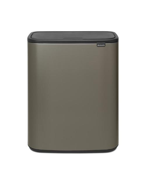 ABFALLEIMER BO TOUCH BIN 2 x 30 L  - Platinfarben/Schwarz, Design, Kunststoff/Metall (54,5/65,6/31,2cm) - Brabantia