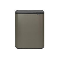 ABFALLEIMER BO TOUCH BIN 2 x 30 L  - Platinfarben/Schwarz, Design, Kunststoff/Metall (54,5/65,6/31,2cm) - Brabantia