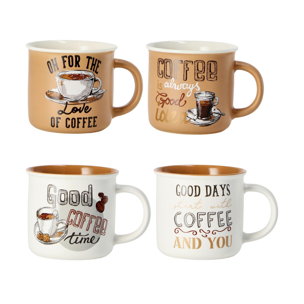 SKODELICA ZA KAVO    360 ml      - večbarvno, Basics, keramika (9,5/8,8cm)