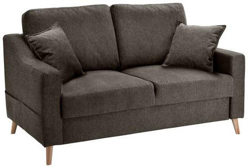 ZWEISITZER-SOFA Struktur Braun - Naturfarben/Braun, KONVENTIONELL, Holz/Textil (156/94/90cm) - P & B