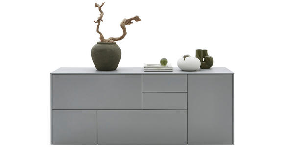 SIDEBOARD  in 184/74/41 cm  - Eichefarben/Schwarz, Design, Holzwerkstoff/Kunststoff (184/74/41cm) - Voleo