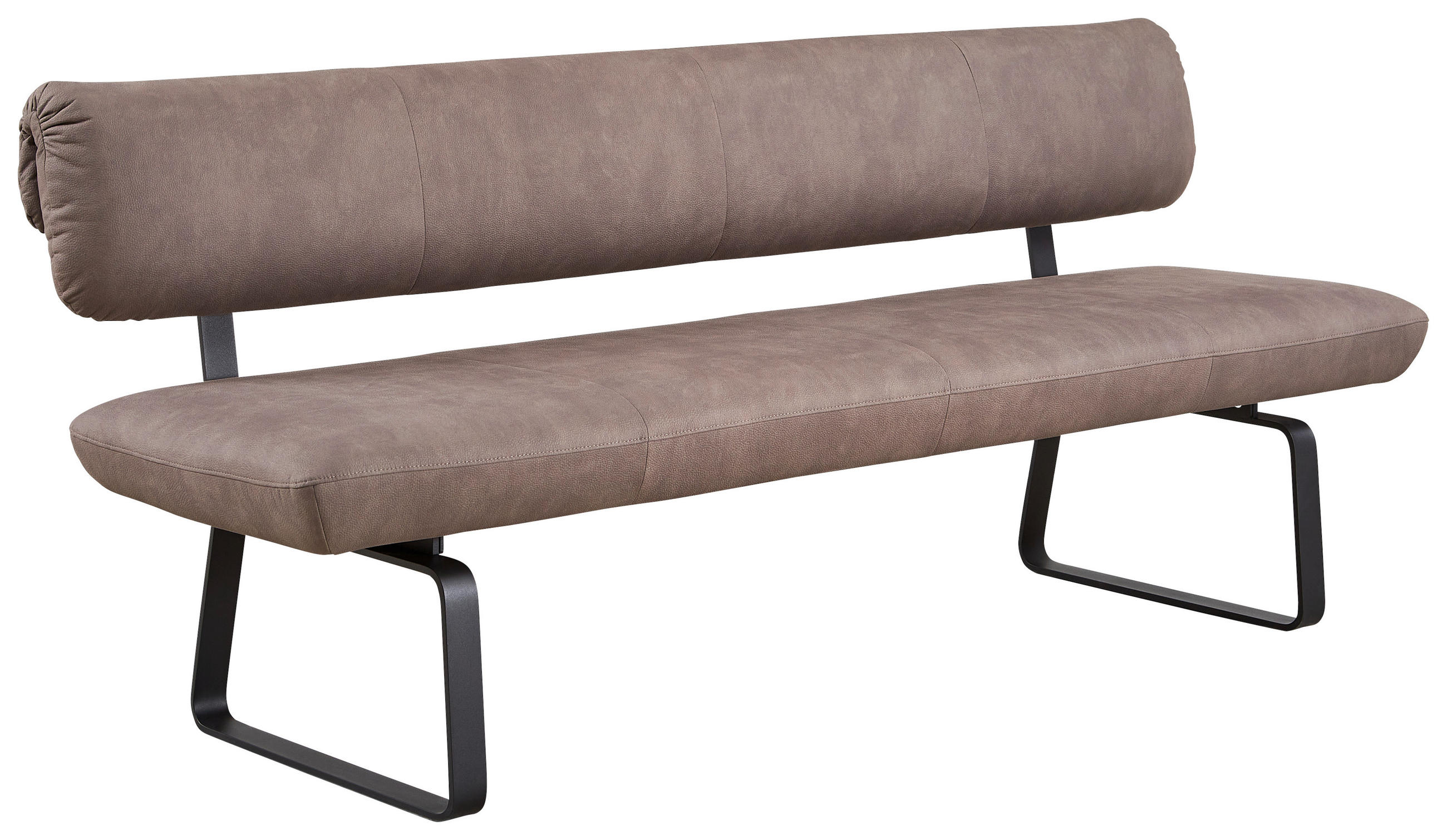 SITZBANK in Metall, Textil Anthrazit, Grau  - Anthrazit/Grau, Design, Textil/Metall (200/88/68cm) - Venjakob