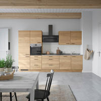 KÜCHENBLOCK Structura 330 cm  in Eichefarben, Schieferfarben  - Schieferfarben/Eichefarben, MODERN, Holzwerkstoff/Metall (330cm) - Nobilia