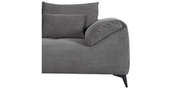 ECKSOFA Dunkelgrau Cord  - Dunkelgrau/Schwarz, KONVENTIONELL, Textil/Metall (176/311cm) - Carryhome