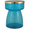BEISTELLTISCH in Metall, Glas  - Blau/Goldfarben, Design, Glas/Metall (36/48cm) - Kayoom