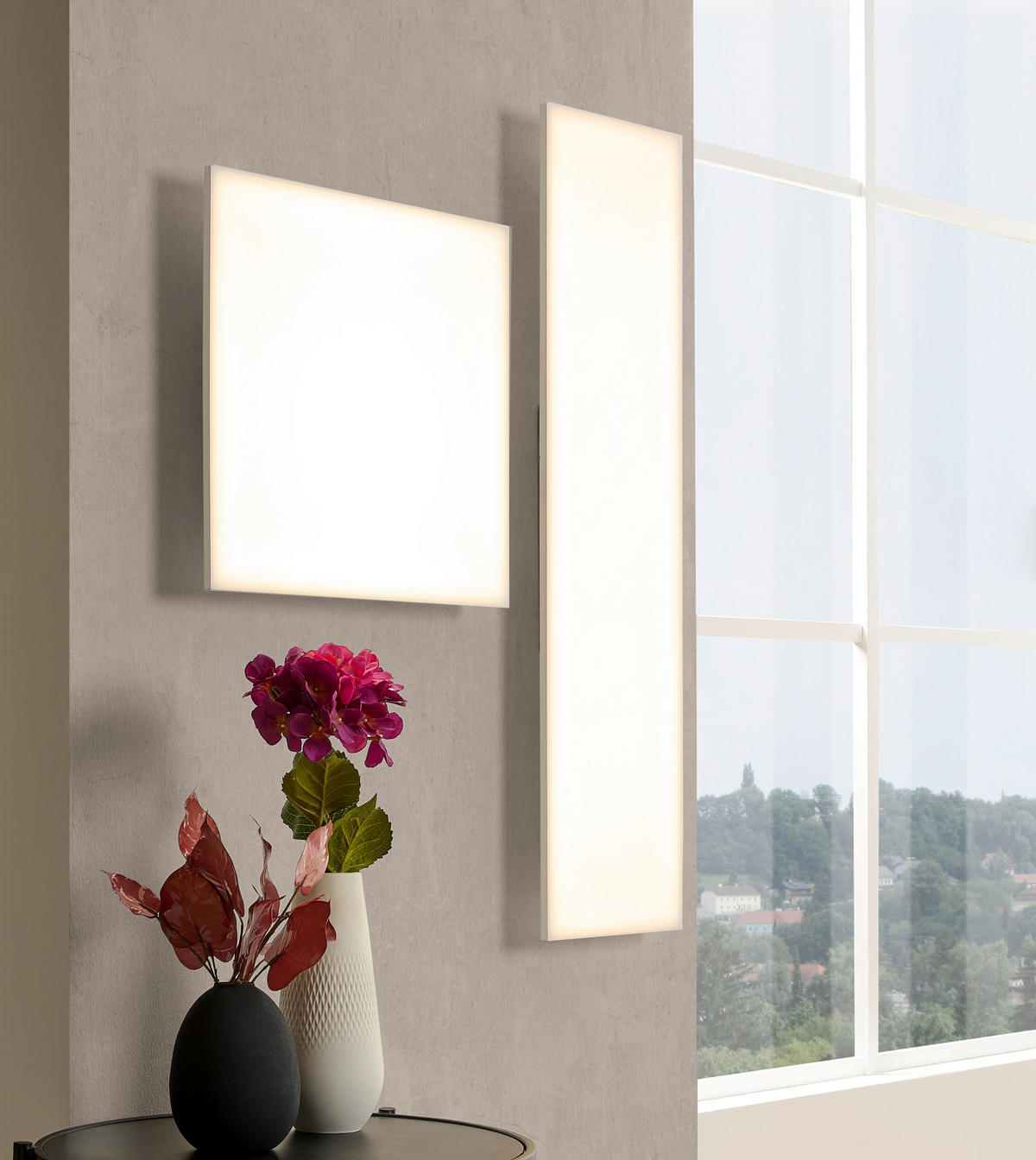 STROPNÉ LED SVIETIDLO, 45/45/6,1 cm - biela/hliníková, Basics, kov/plast (45/45/6,1cm)
