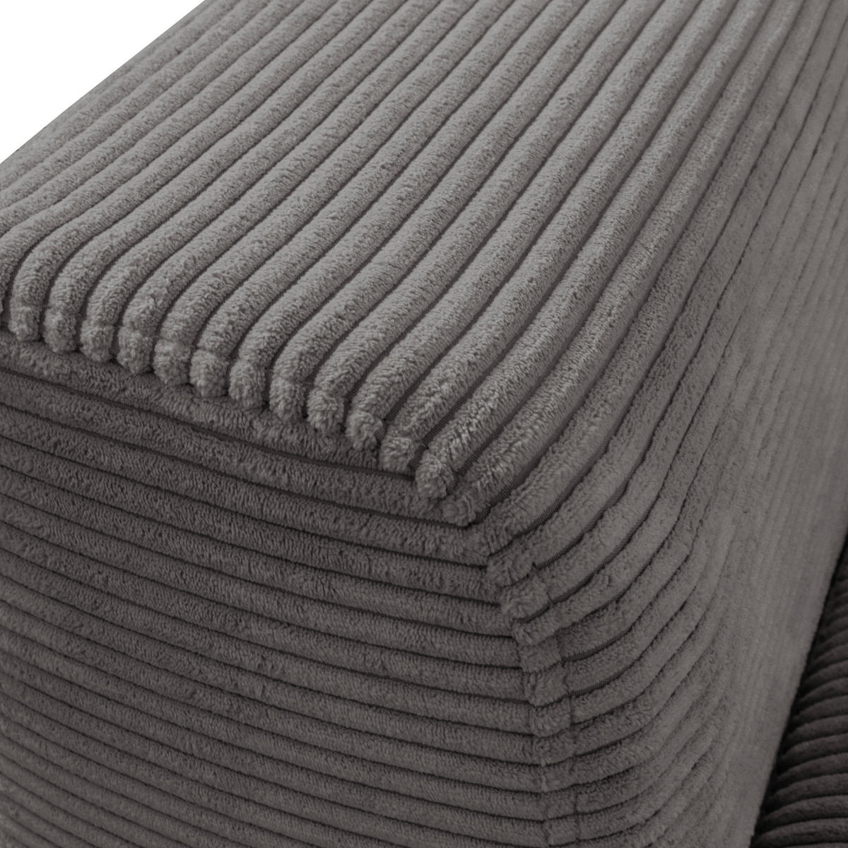 ECKSOFA in Cord Grau  - Schwarz/Grau, Design, Textil/Metall (313/172cm) - Livetastic