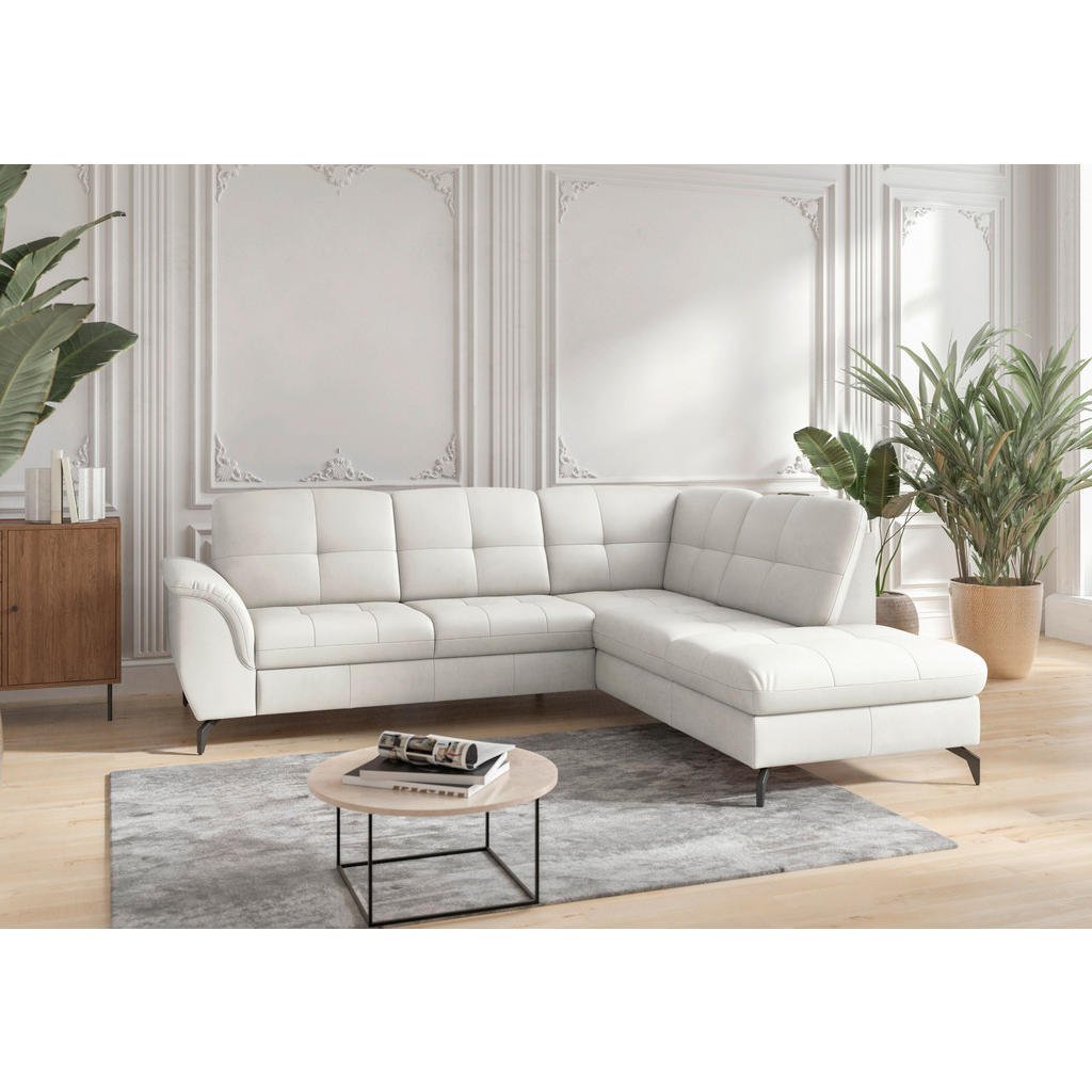Sit & More ROHOVÁ SEDAČKA, textil, koža, biela