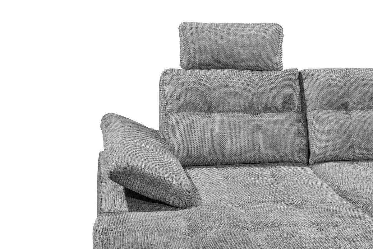 WOHNLANDSCHAFT RONDA Grau Webstoff  - Schwarz/Grau, Basics, Kunststoff/Textil (170/324/218cm) - Livetastic