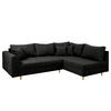 ECKSOFA Mikrofaser Schwarz  - Schwarz/Naturfarben, Design, Holz/Textil (231/161cm) - Livetastic